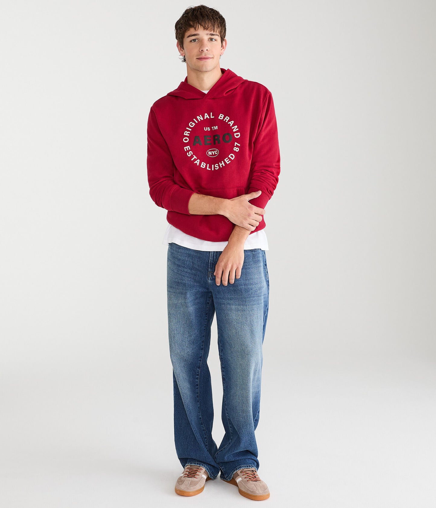 AEROPOSTALE  CIRCLE LOGO PULLOVGER HOODIE