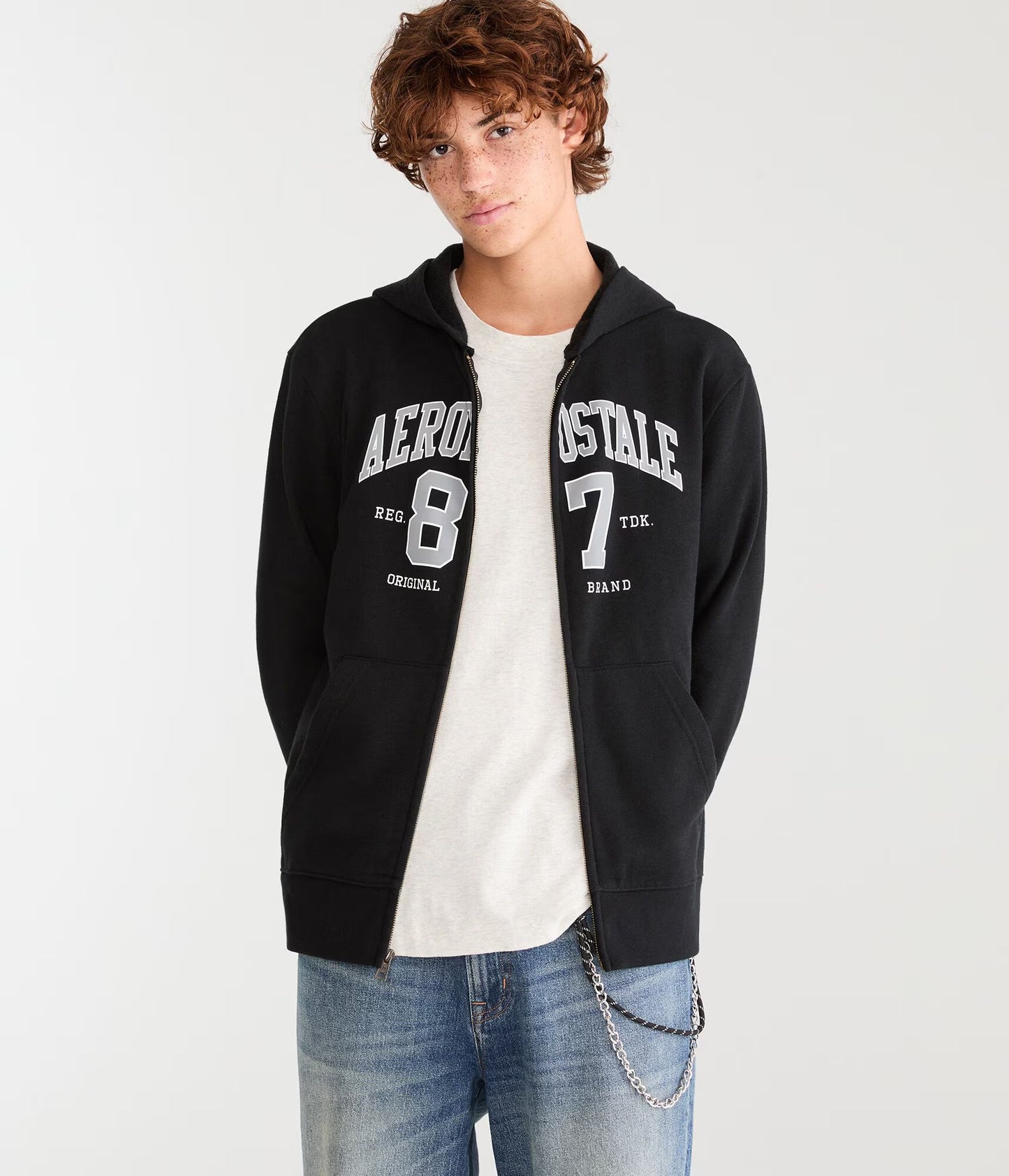 AEROPOSTALE 87  FULL ZIP HOODIE BLACK 7