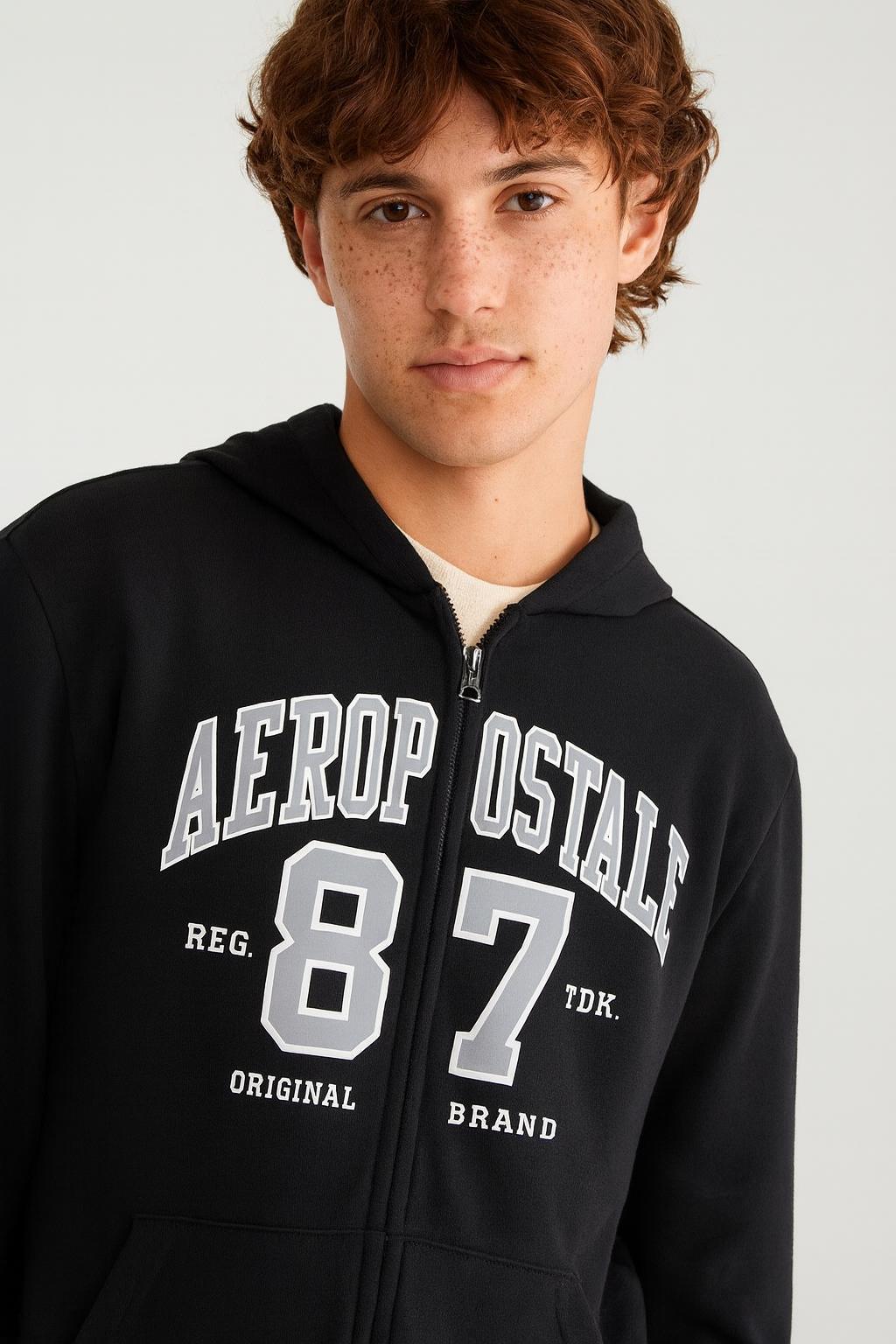 AEROPOSTALE 87  FULL ZIP HOODIE BLACK 7