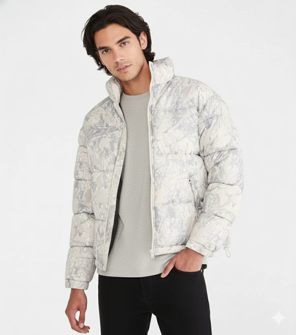 AEROPOSTALE / FOREST CAMO HEAVYWEIGHT MOCK-NECK PUFFER JACKET 297