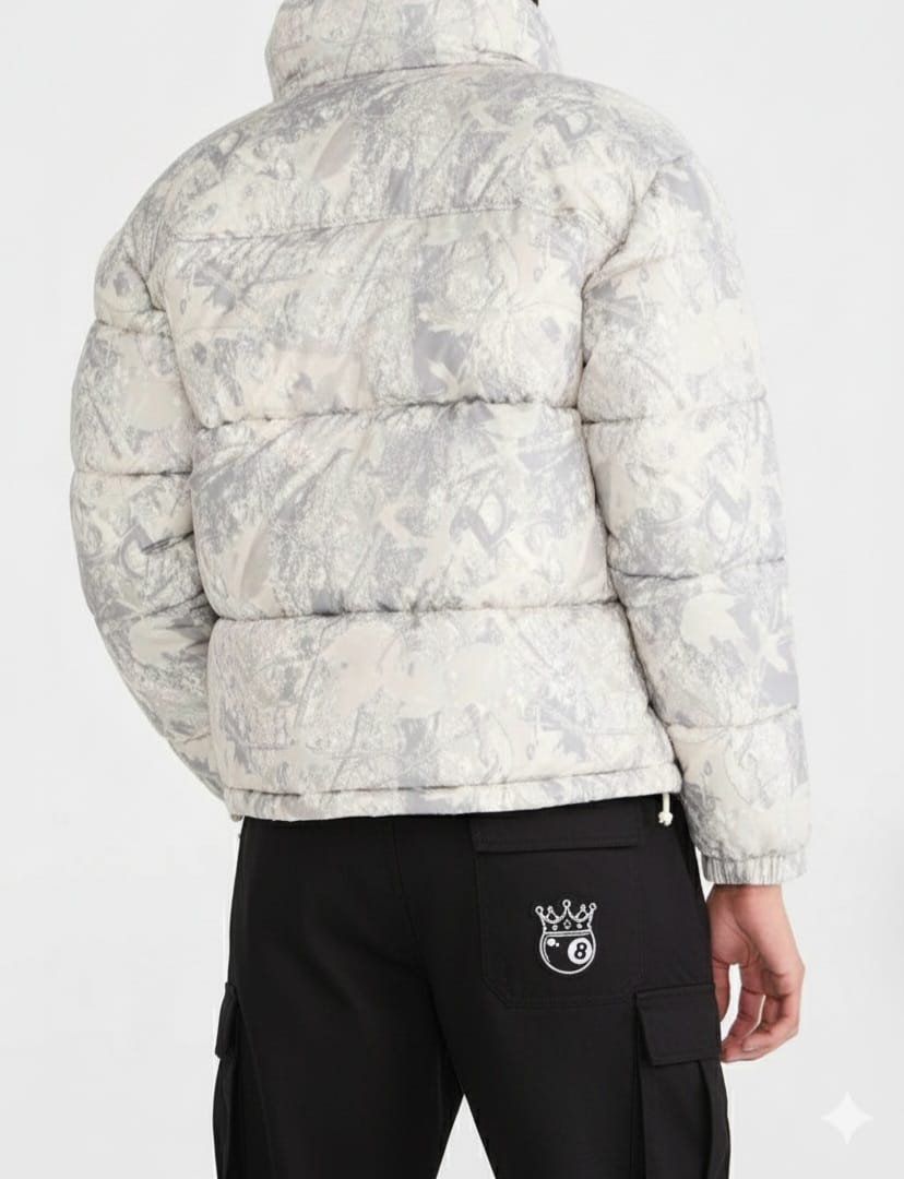 AEROPOSTALE / FOREST CAMO HEAVYWEIGHT MOCK-NECK PUFFER JACKET 297