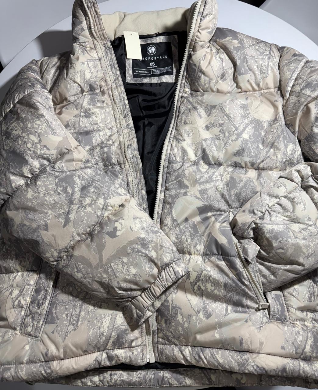 AEROPOSTALE / FOREST CAMO HEAVYWEIGHT MOCK-NECK PUFFER JACKET 297